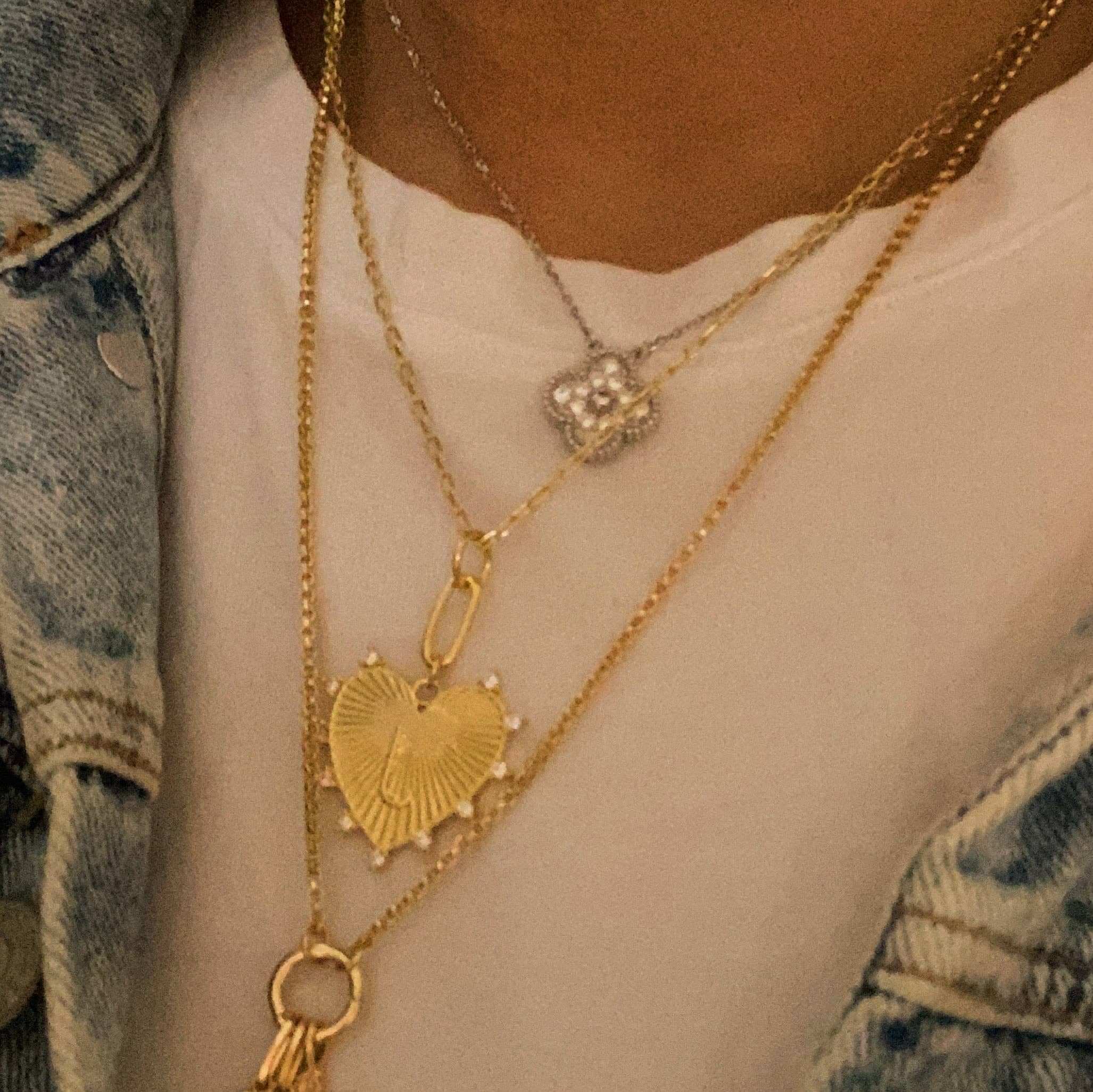 Gold Initial Heart Necklace