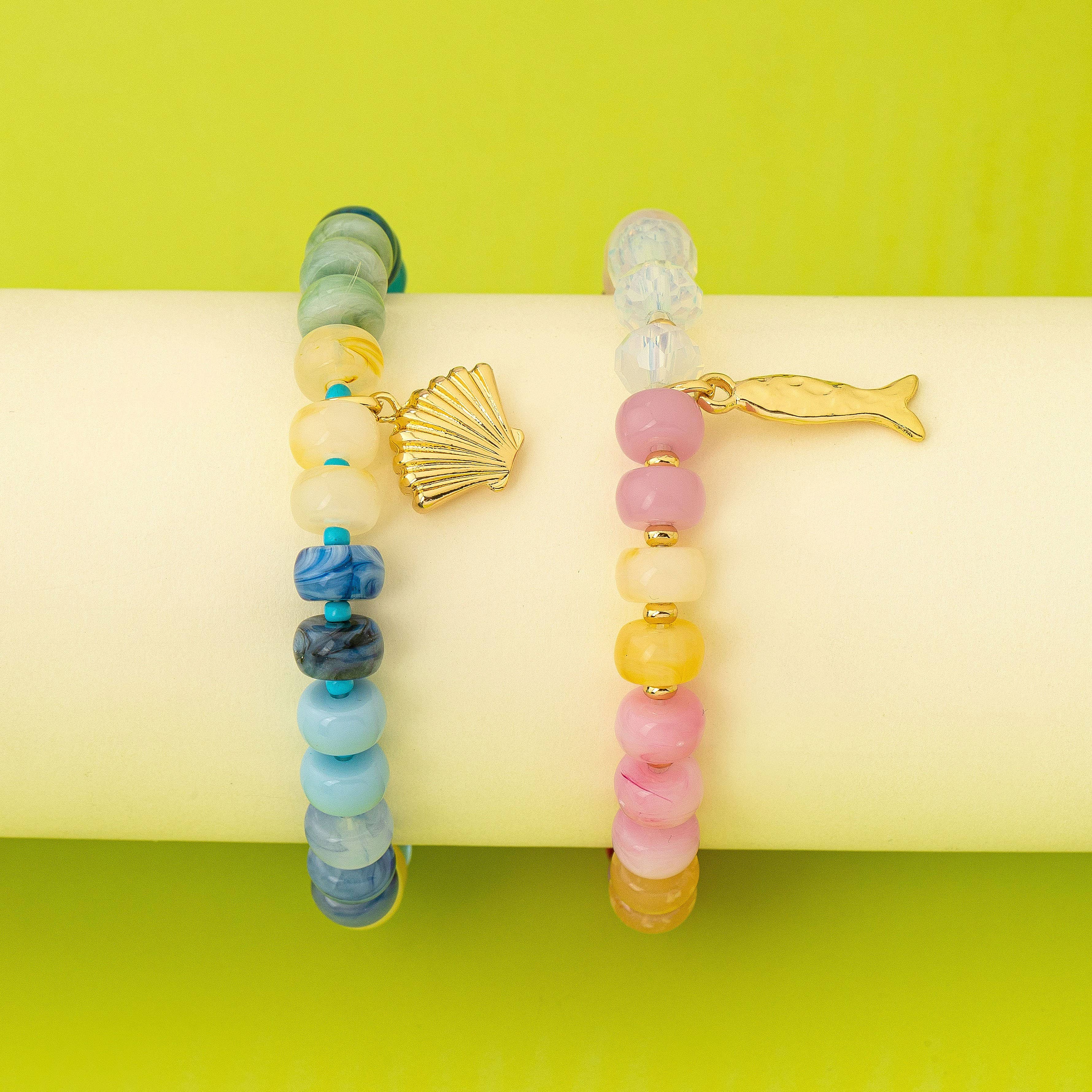 Nautical Multi-Color Beaded Bracelet Set | 80B1703: Set | Stella & Grace Boutique .