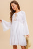 White Lace Detail Babydoll Dress