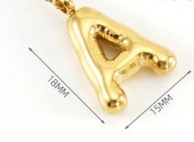18K Non-Tarnish Bubble Initial Necklace