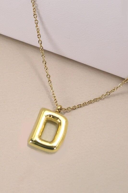 18K Non-Tarnish Bubble Initial Necklace