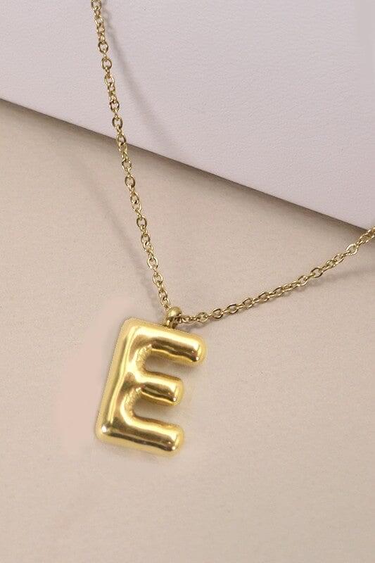 18K Non-Tarnish Bubble Initial Necklace