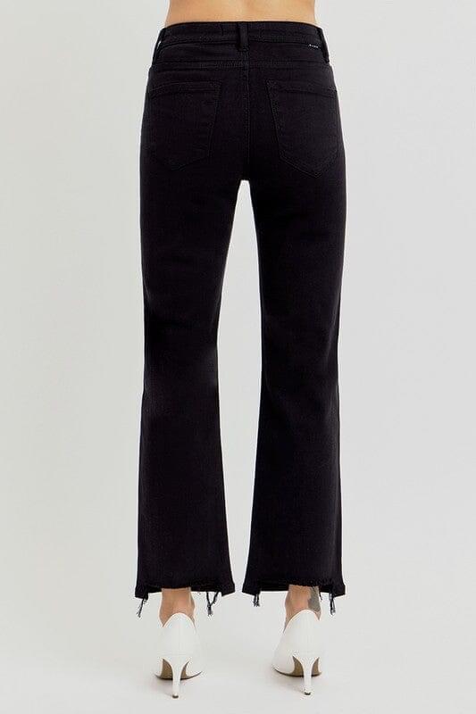 RISEN Tummy Control Black High Rise Crop Straight