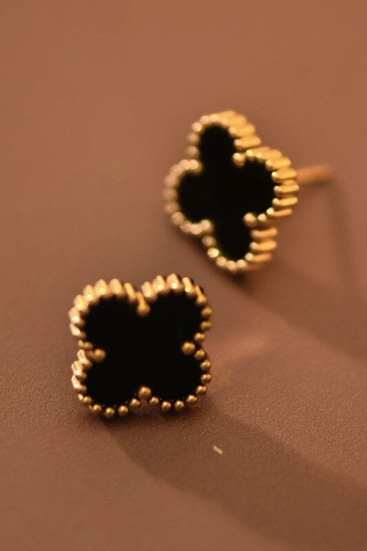 18k Gold Plated Clover Stud Earrings