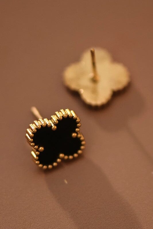 18k Gold Plated Clover Stud Earrings