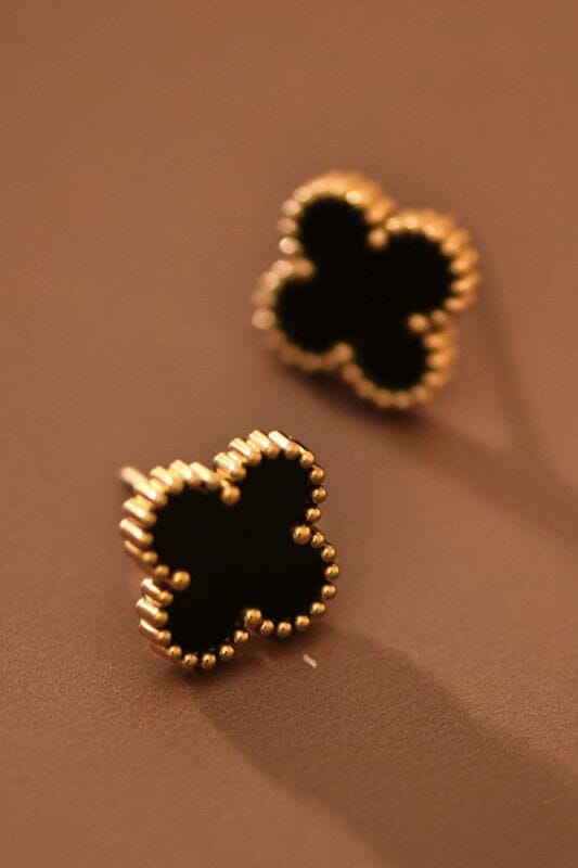 18k Gold Plated Clover Stud Earrings