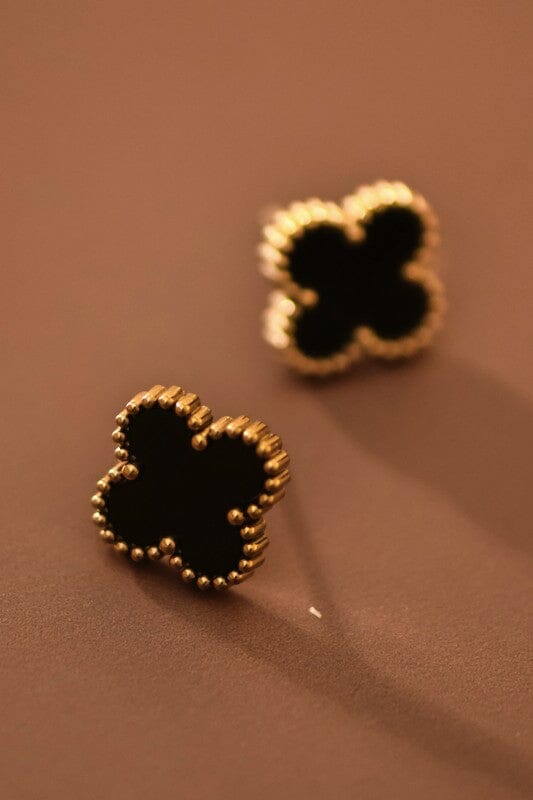 18k Gold Plated Clover Stud Earrings