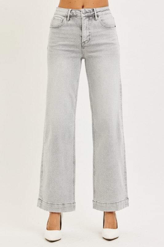 RISEN High Rise Ankle Wide Leg Jeans
