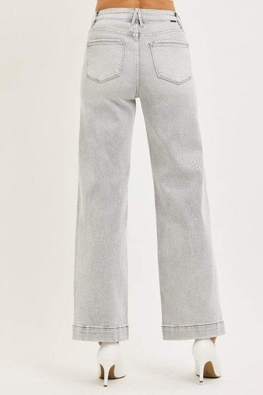 RISEN High Rise Ankle Wide Leg Jeans