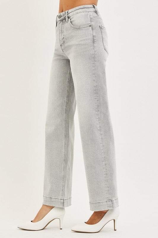 RISEN High Rise Ankle Wide Leg Jeans