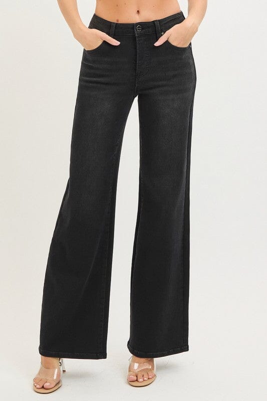 RISEN Tummy Control High Rise Wide Leg Jeans