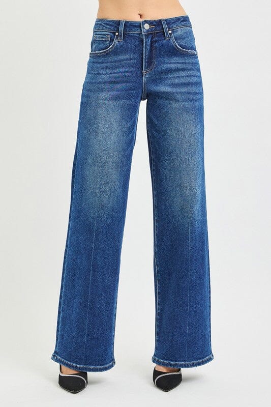 RISEN Dark Wash Slouchy Wide Leg Jeans