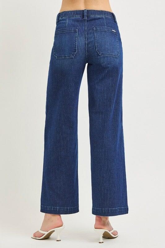 RISEN Dark Slouchy Drawstring Wide Leg Jeans