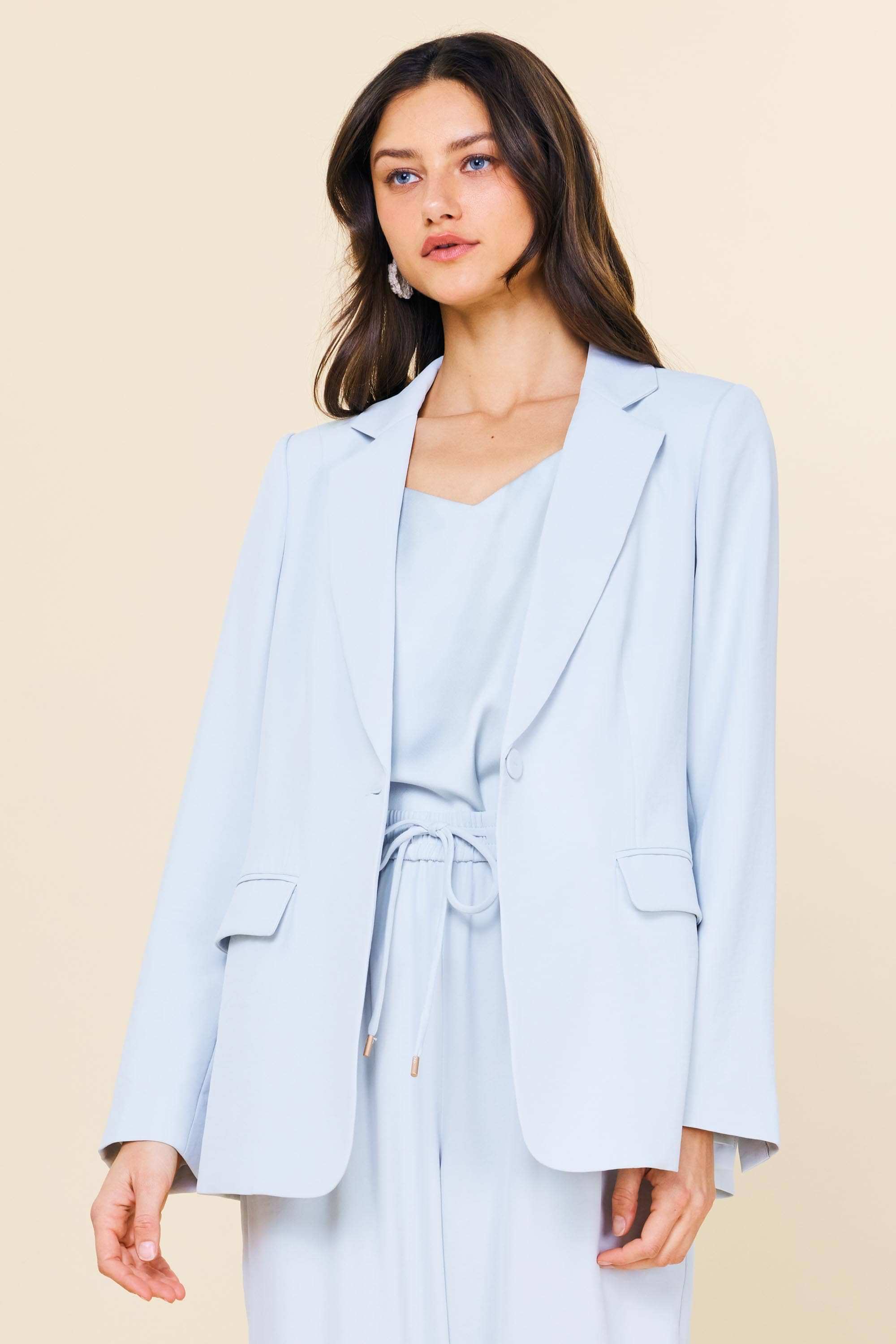 Dove Grey Recycled Long Sleeve Blazer