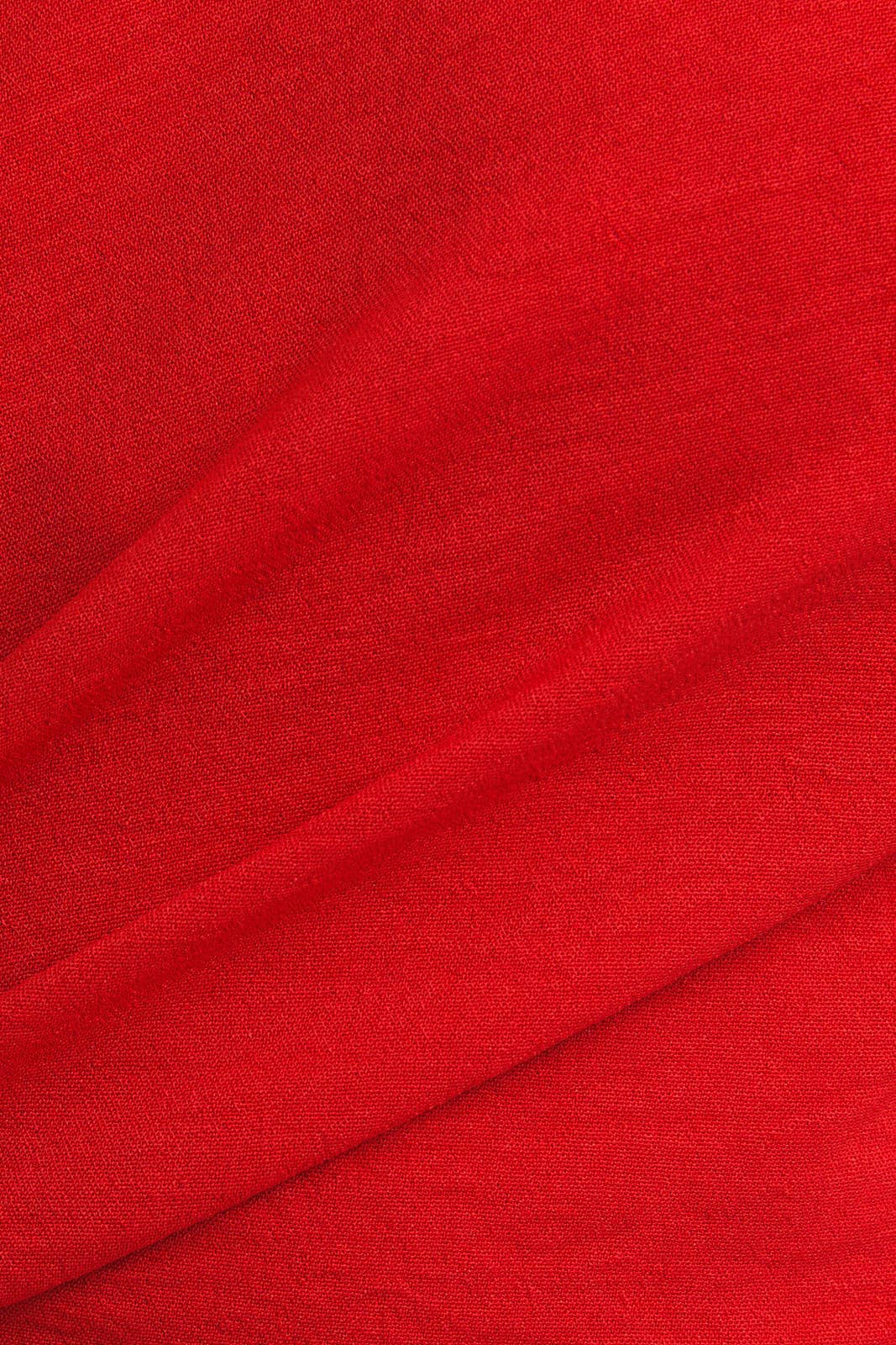 Red V-Neck Knotted Top