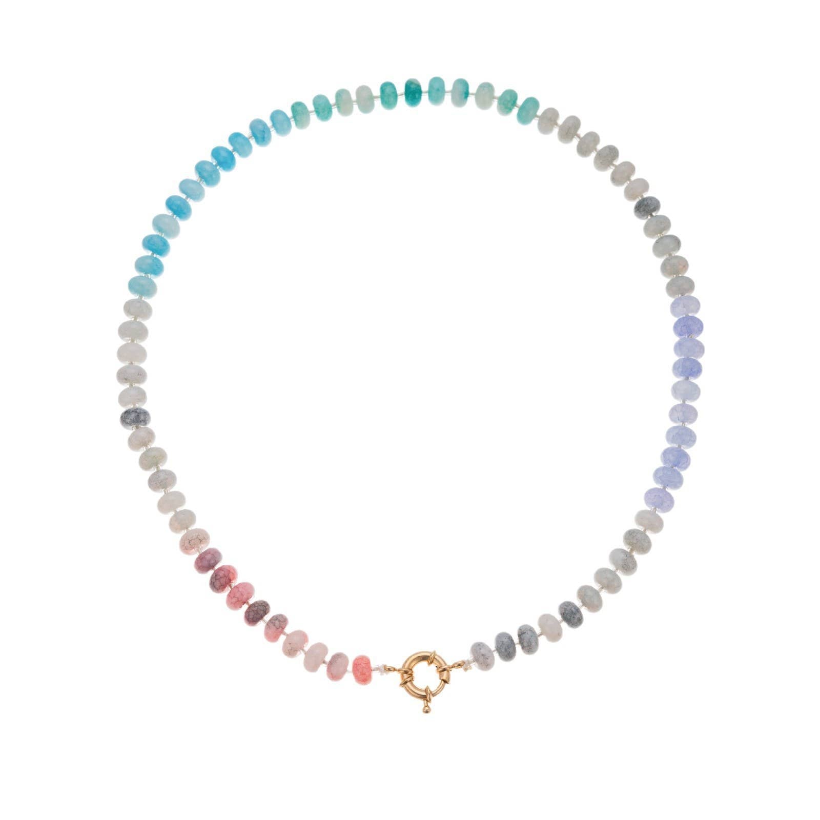Natural Stone Semi-Precious Glass Mixed Necklace | 40NK9659: B | Stella & Grace Boutique .