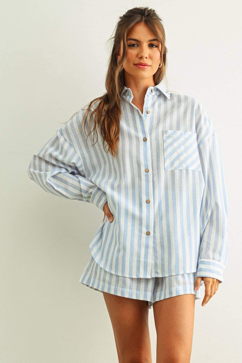 The Coastal Classic | Relaxed Blue Striped Cotton Button-Down