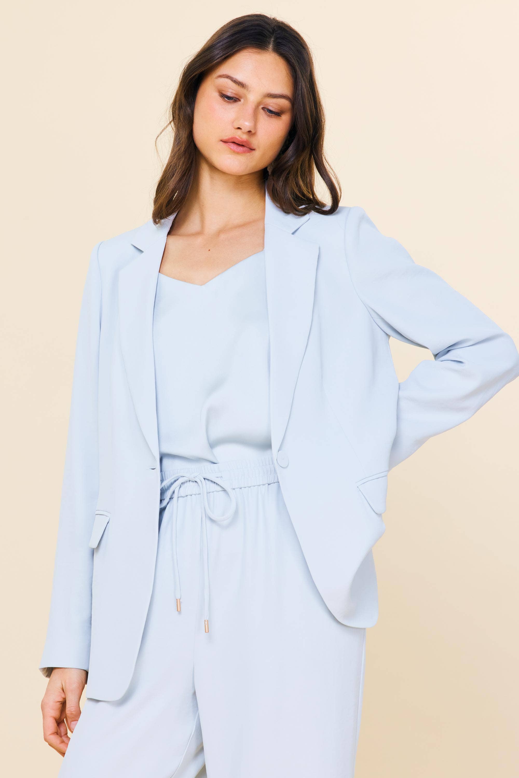 Recycled Long Sleeve Blazer
: Dove Grey / XS | Stella & Grace Boutique .
