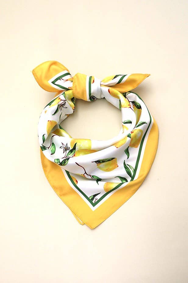 LEMON SILKY FEEL BANDANA SCARF | 40SC613 LEMON: LEMON