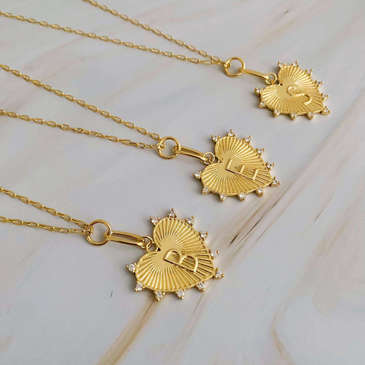 Clip Hanging Initial Heart Necklace: A