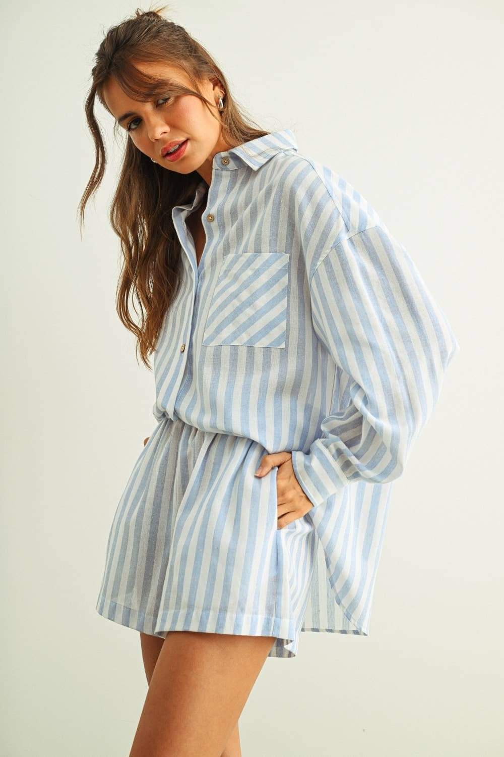 The Coastal Classic | Relaxed Blue Striped Cotton Button-Down