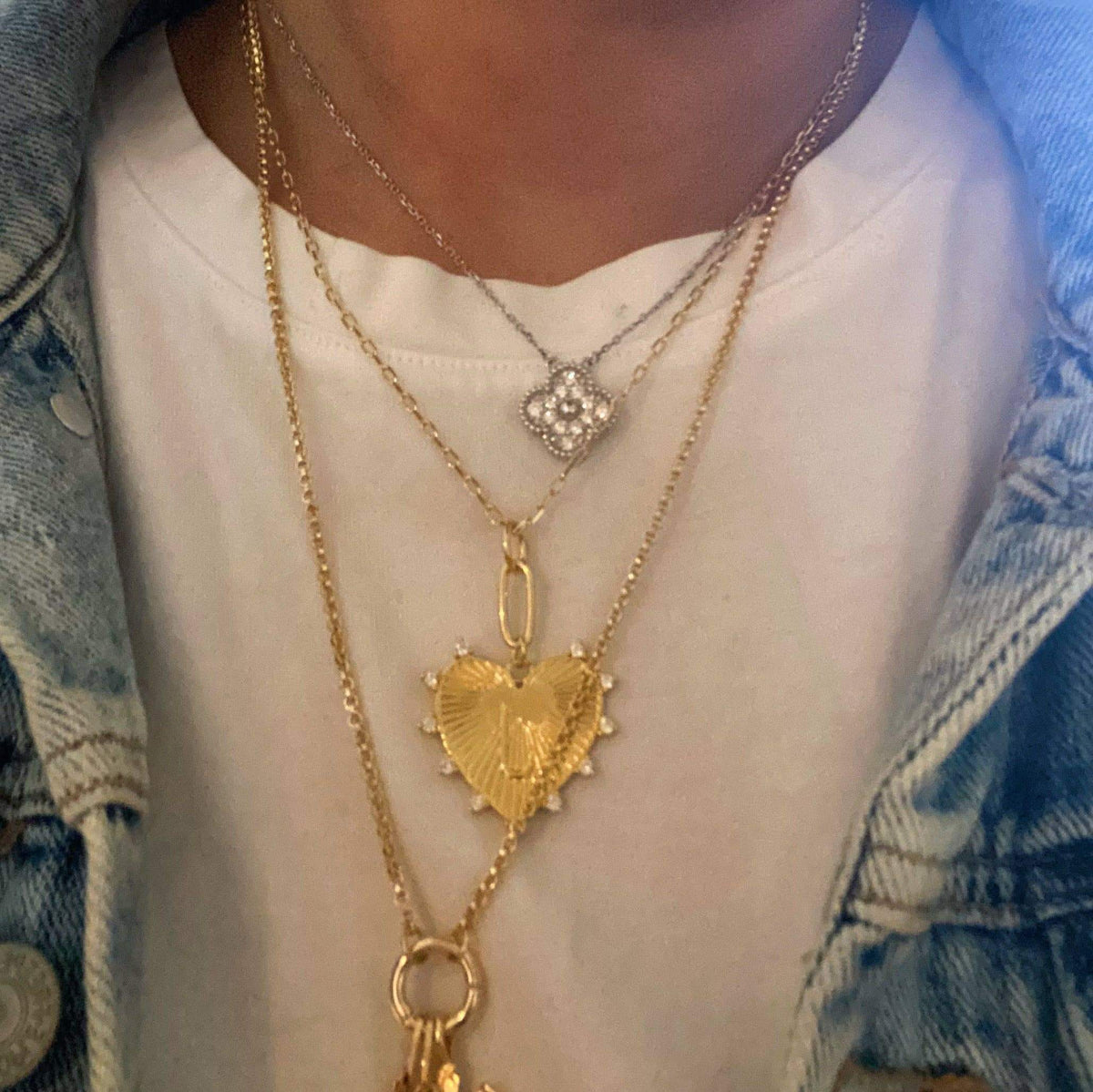 Gold Initial Heart Necklace