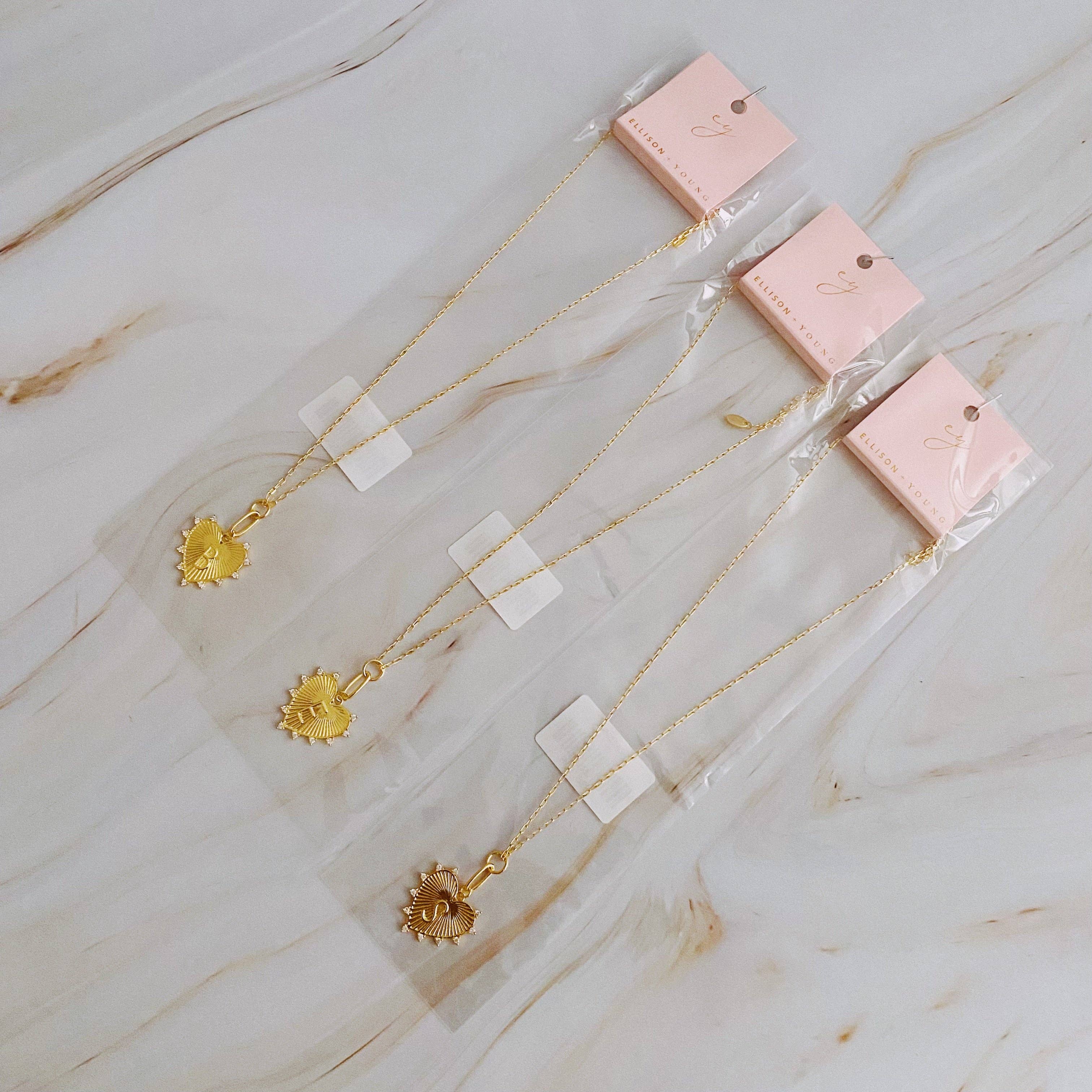 Gold Initial Heart Necklace