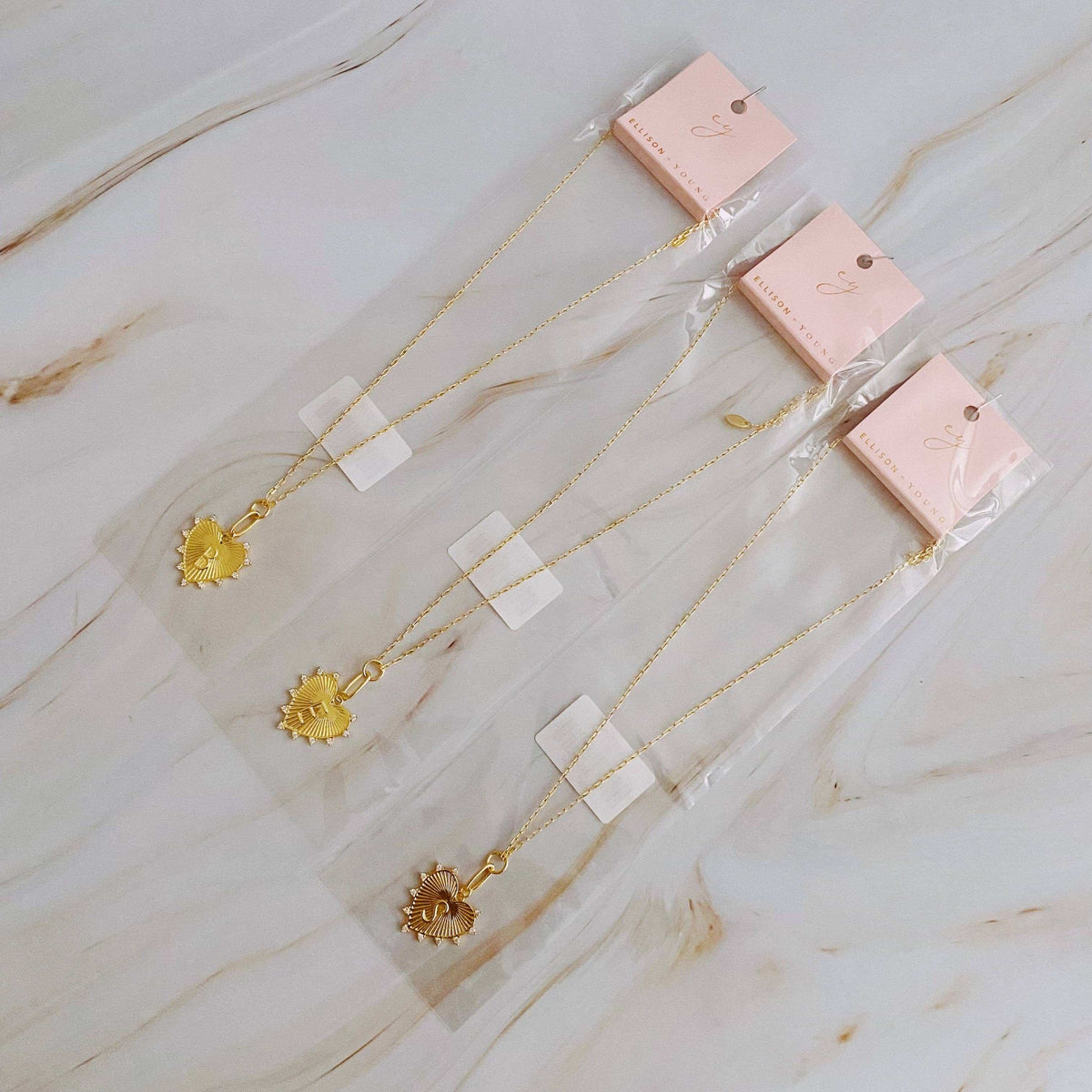 Gold Initial Heart Necklace