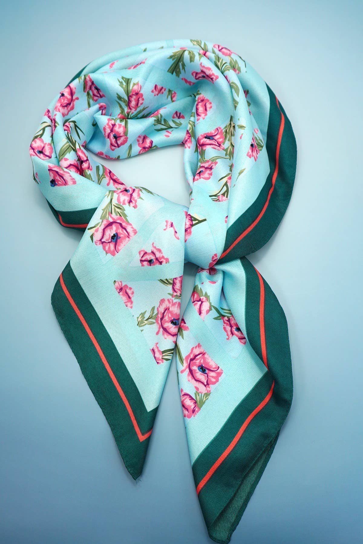 OVERSIZED FLORAL PRINT BANDANA SCARF WRAP | 40SC670: Blue | Stella & Grace Boutique .