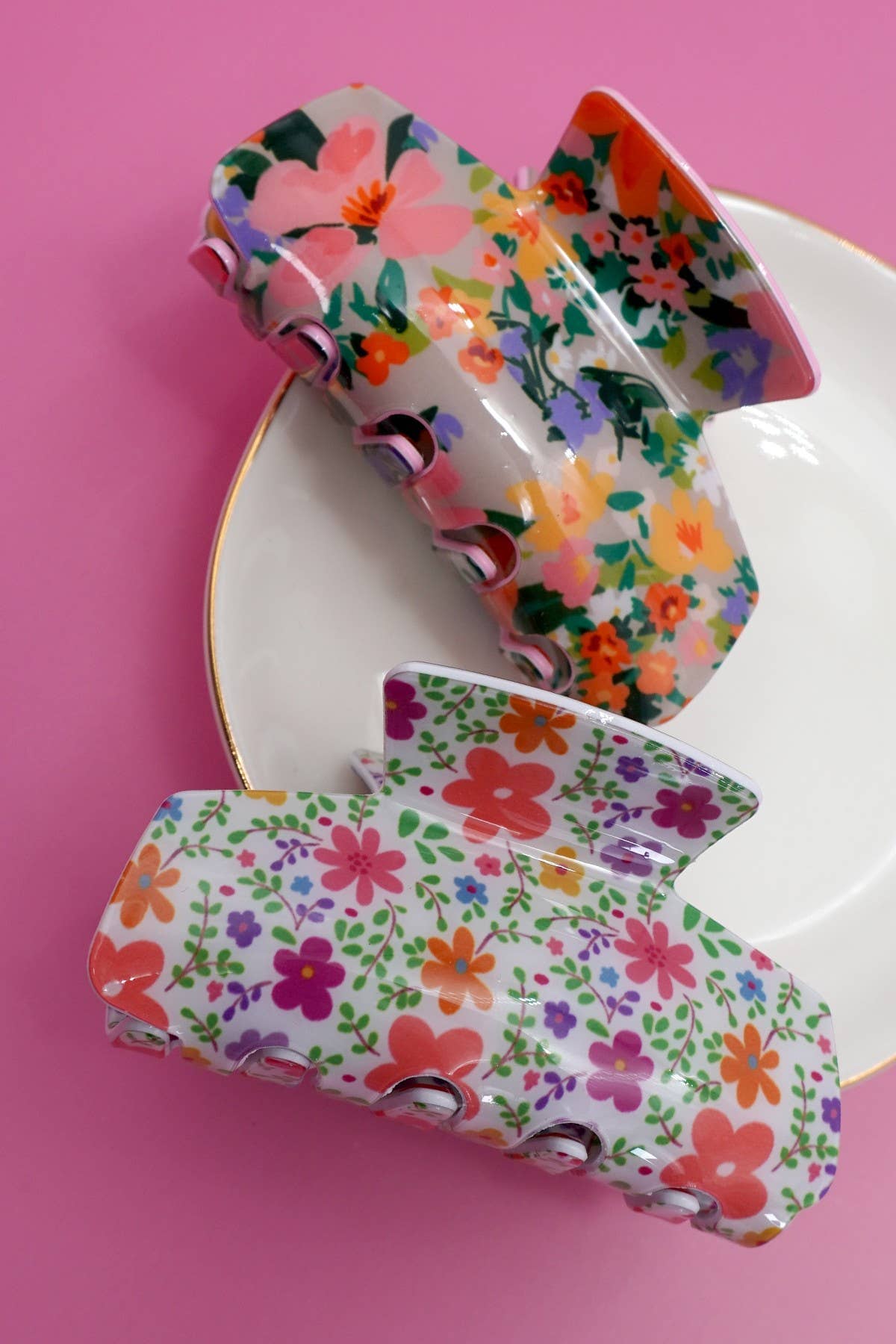 FLORAL FLOWER COTTAGECORE HAIR CLAW CLIPS | 40H954: FRORAL B