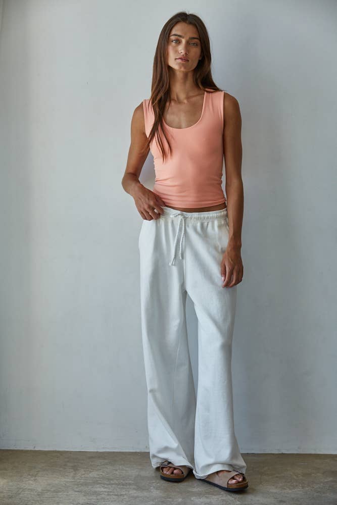 S1187N | Double Layered Seamless Top: Peach Pink / SM
