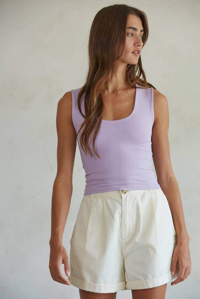 S1187N | Double Layered Seamless Top: Hyacinth / SM