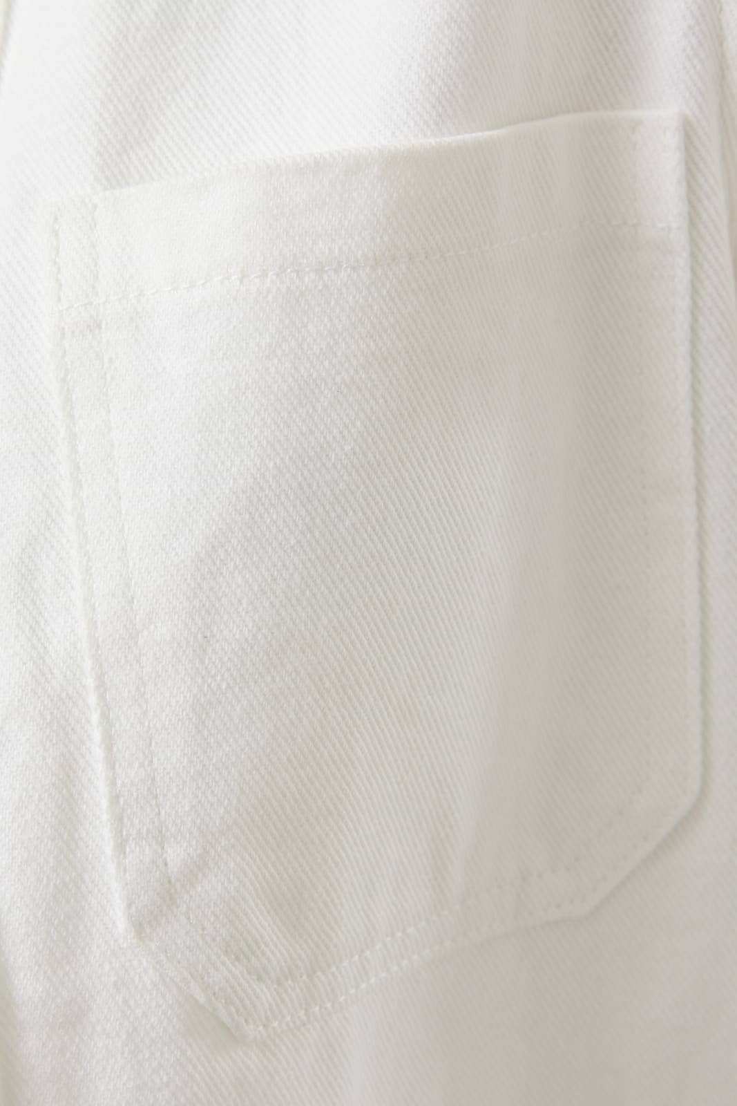 RUFFLE SLEEVE BUTTON DOWN TWILL VEST: White / S