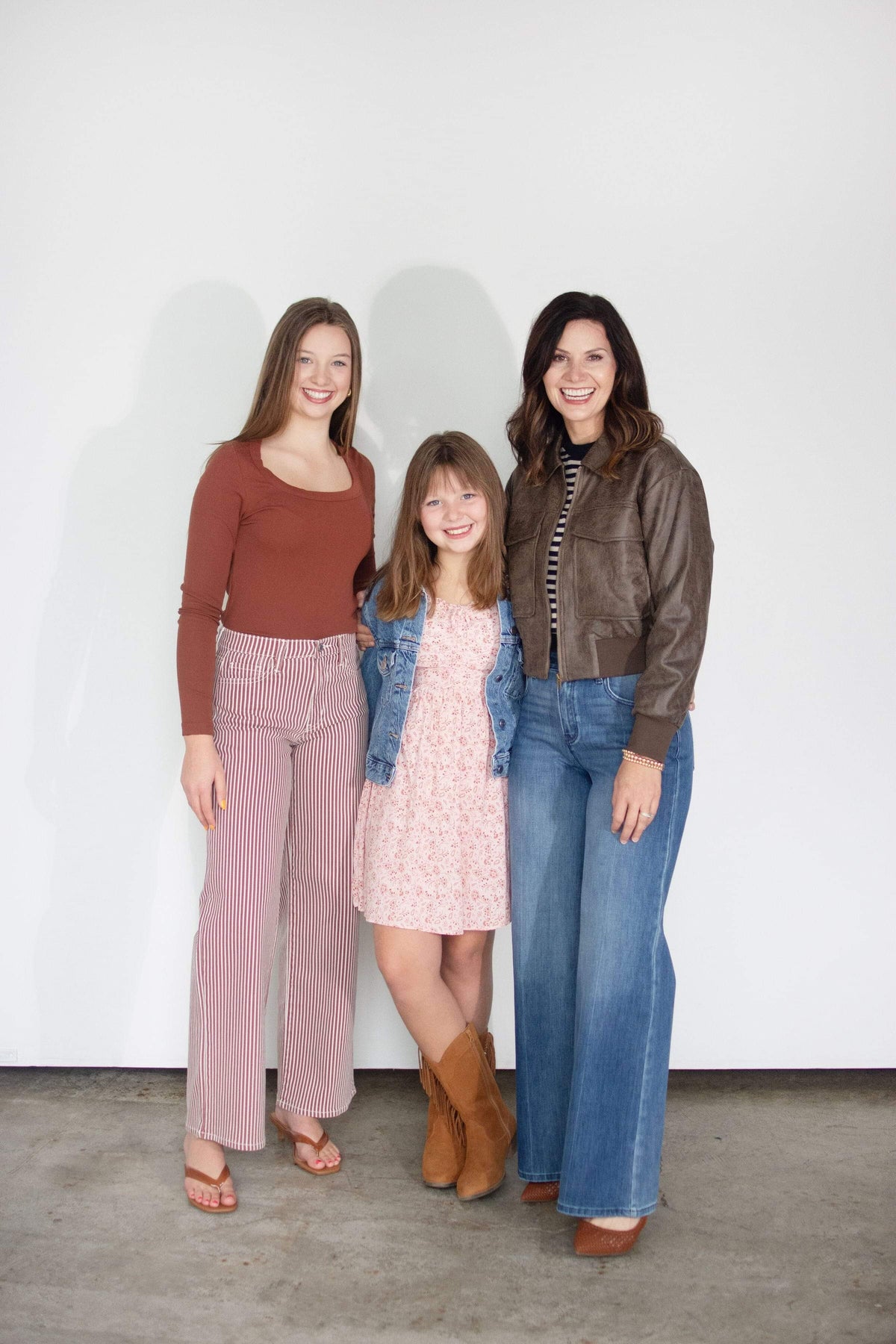Just Black Denim High Rise Relaxed Wide Leg Jeans - Spice Brown Stripe