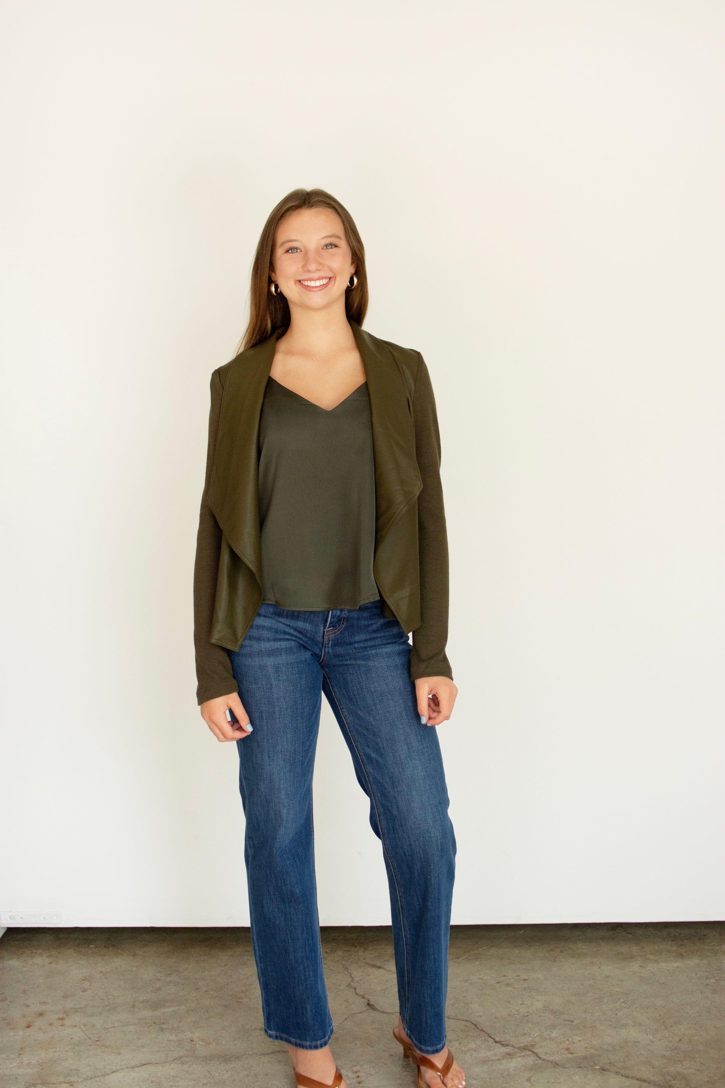 Dark Olive Two-Way Sleeveless Camisole
