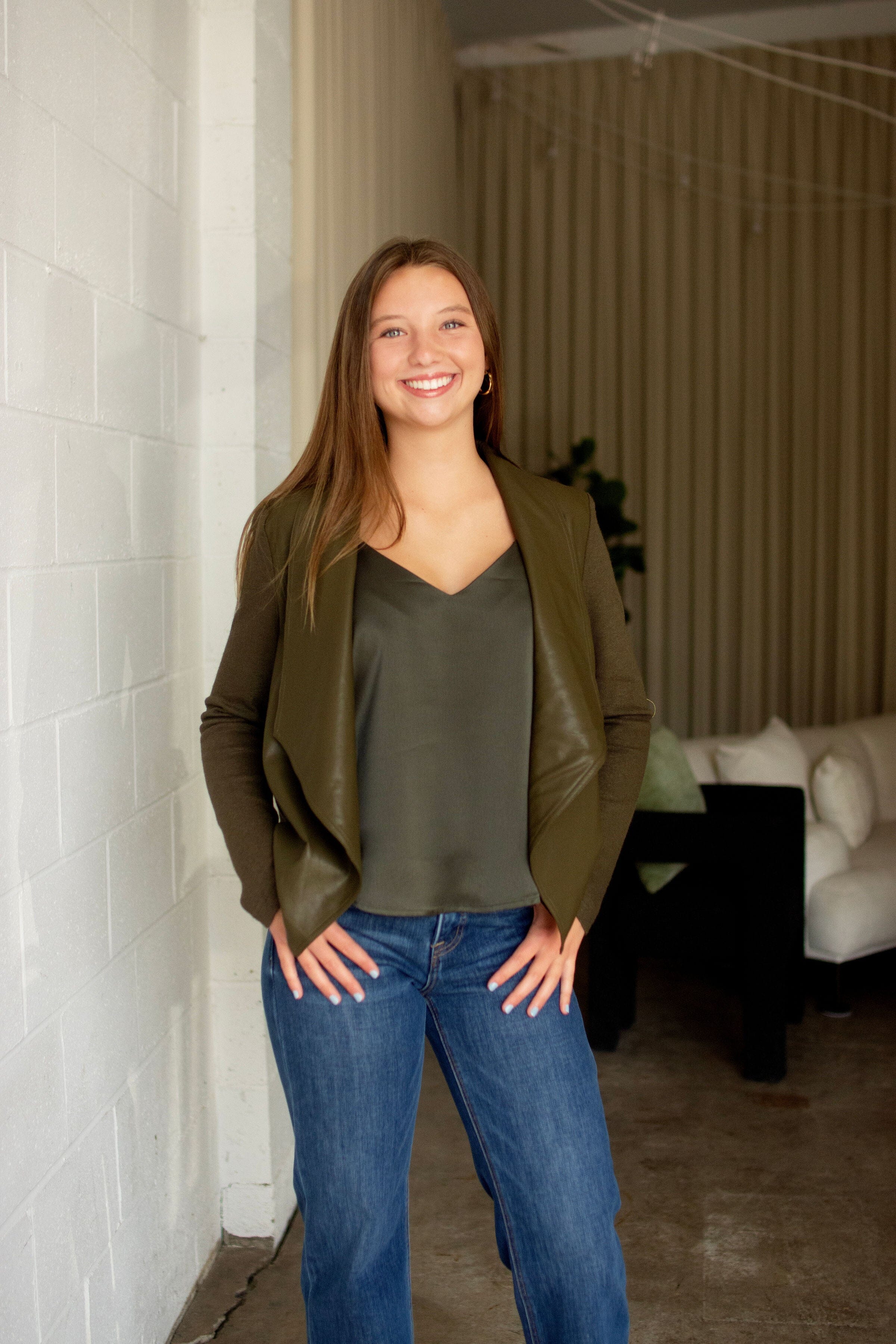 Dark Olive Two-Way Sleeveless Camisole