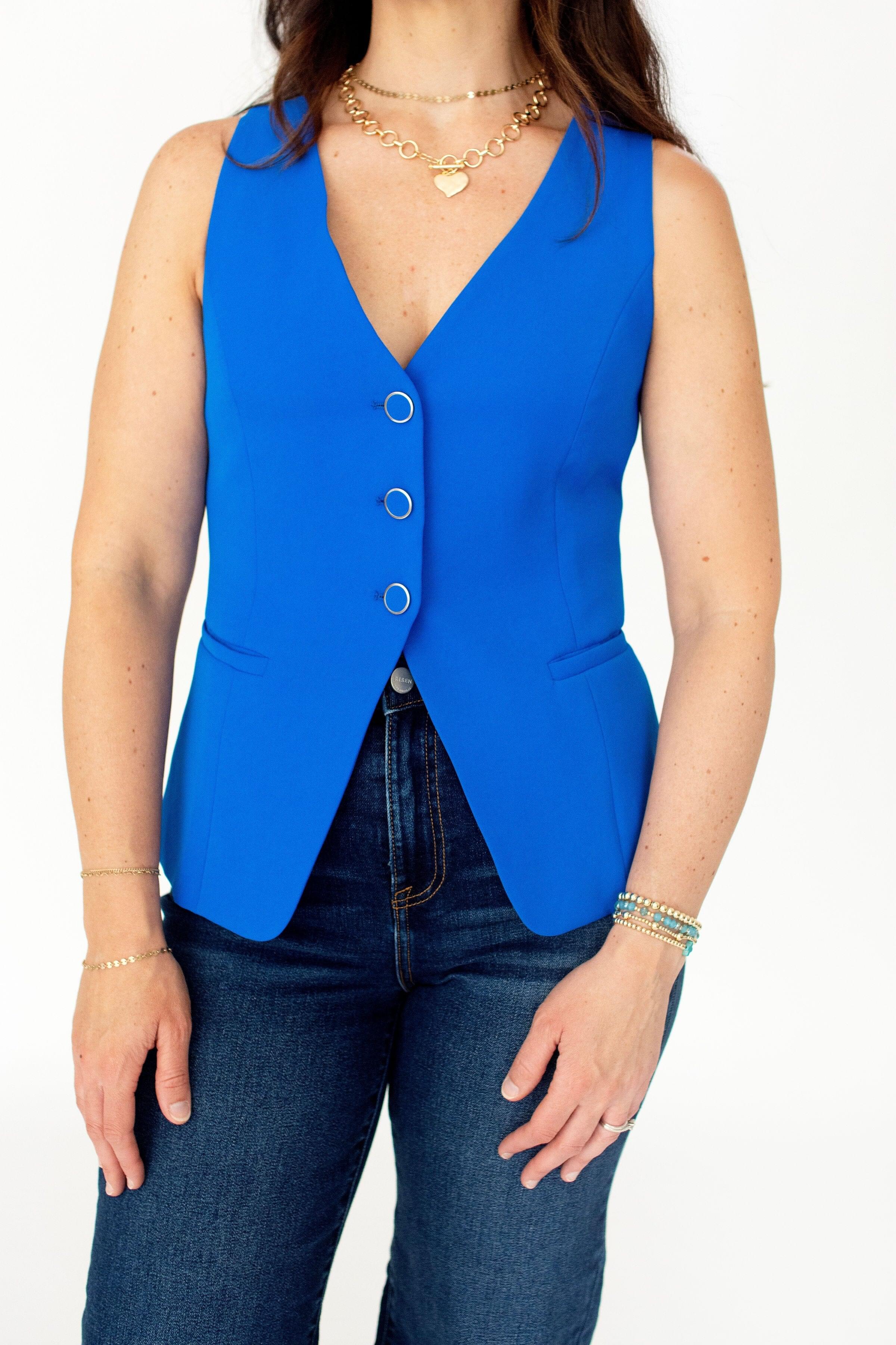 Electric Blue Tailored Vest