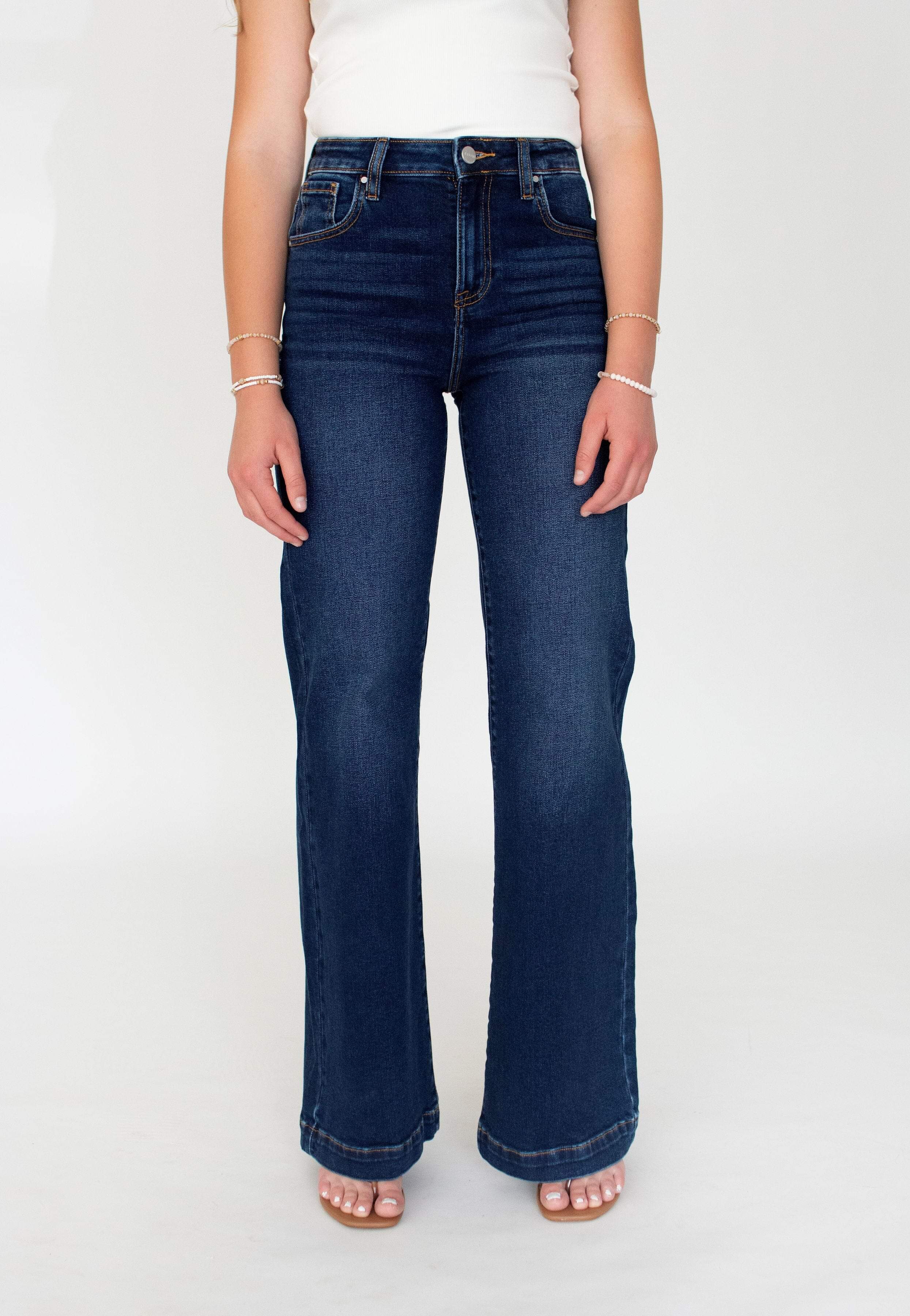 RISEN Tall High-Rise Wide Leg Jeans - Dark Wash (33" Inseam)