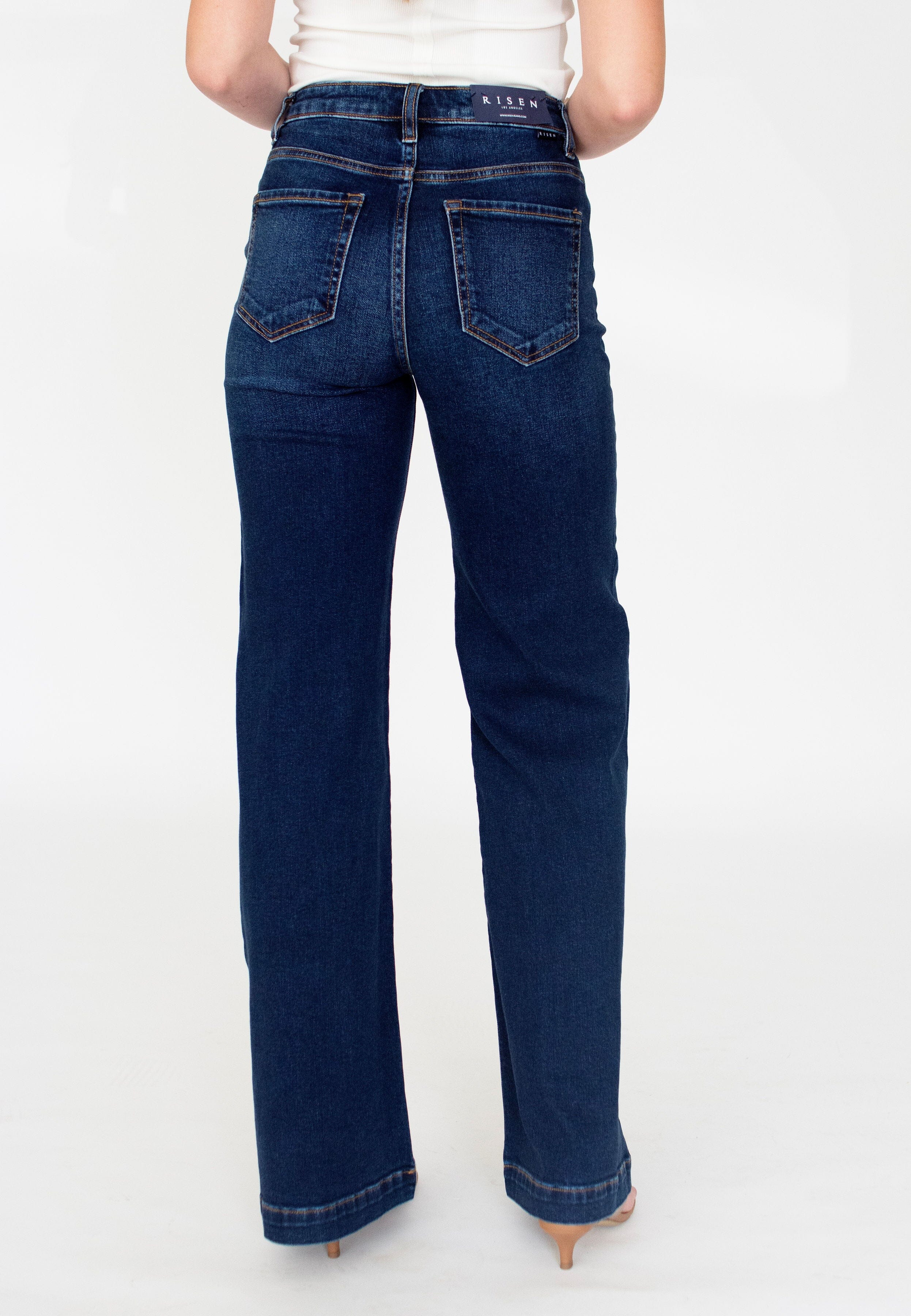 RISEN Tall High-Rise Wide Leg Jeans - Dark Wash (33" Inseam)
