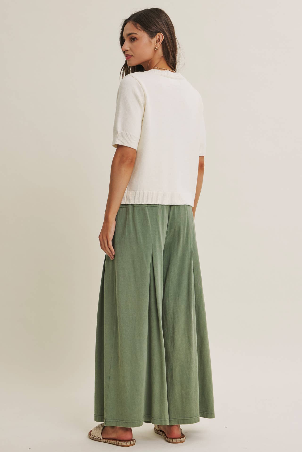 WEEKEND COFFEE MINIMAL SILHOUETTE COTTON CARDIGAN: IVORY / S