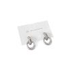 Double Hoop Diamond Earrings - WATERPROOF: Silver