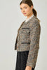 61191 Fringe Tweed Jacket: Stone/Grey / Small