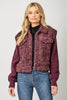 61251 Mixed Media Sweater Jacket: Merlot / Small