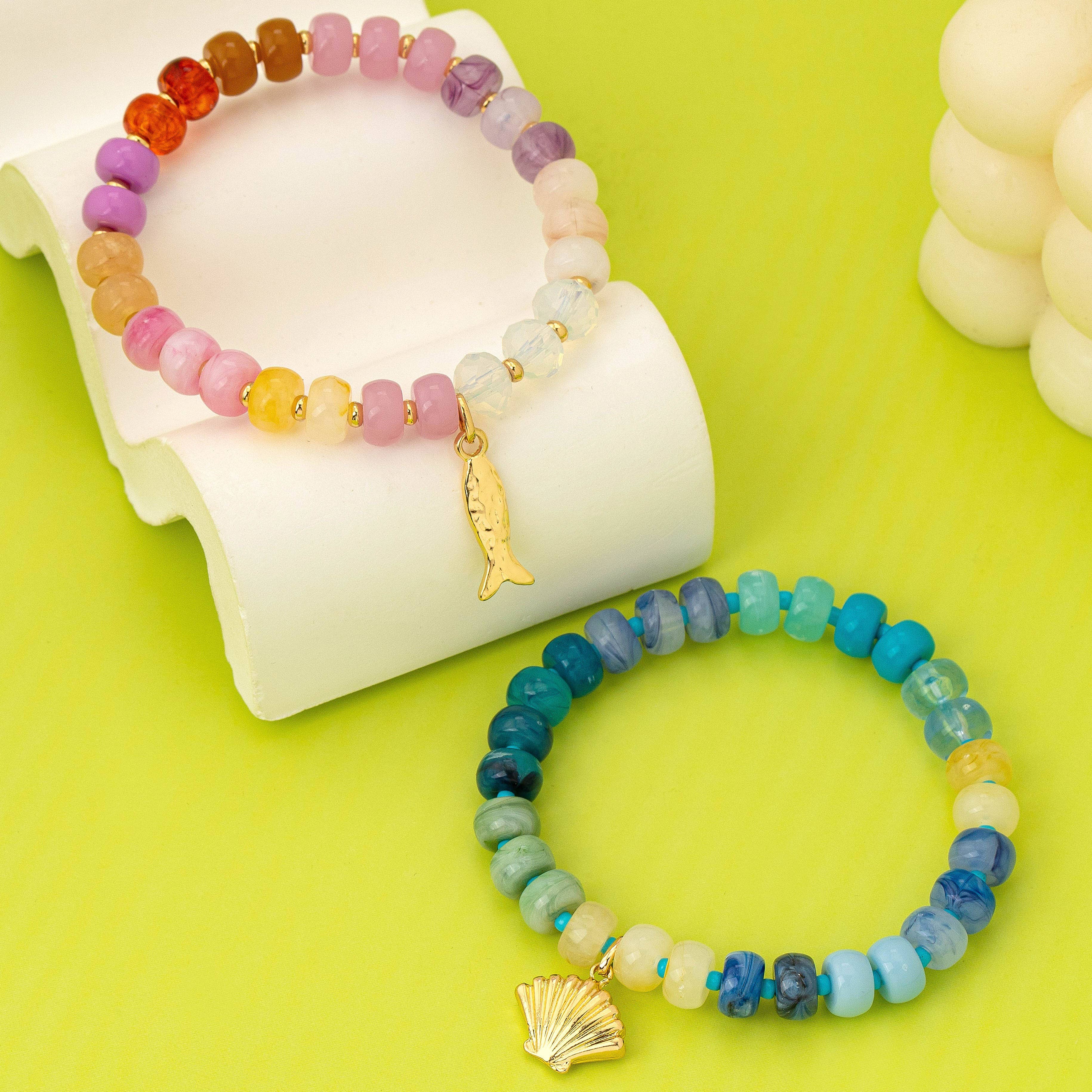 Nautical Multi-Color Beaded Bracelet Set | 80B1703: Set | Stella & Grace Boutique .