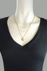 Gold Ball Chain Coin Layered Necklace