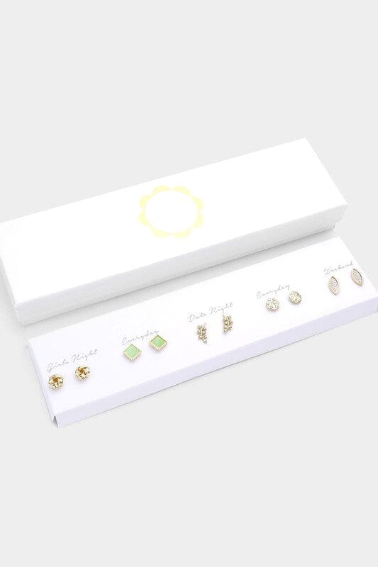 Mint Box Earring Set