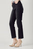 Black High Rise Crop Straight Jeans