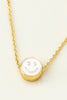 White Mini Smiley Face Necklace