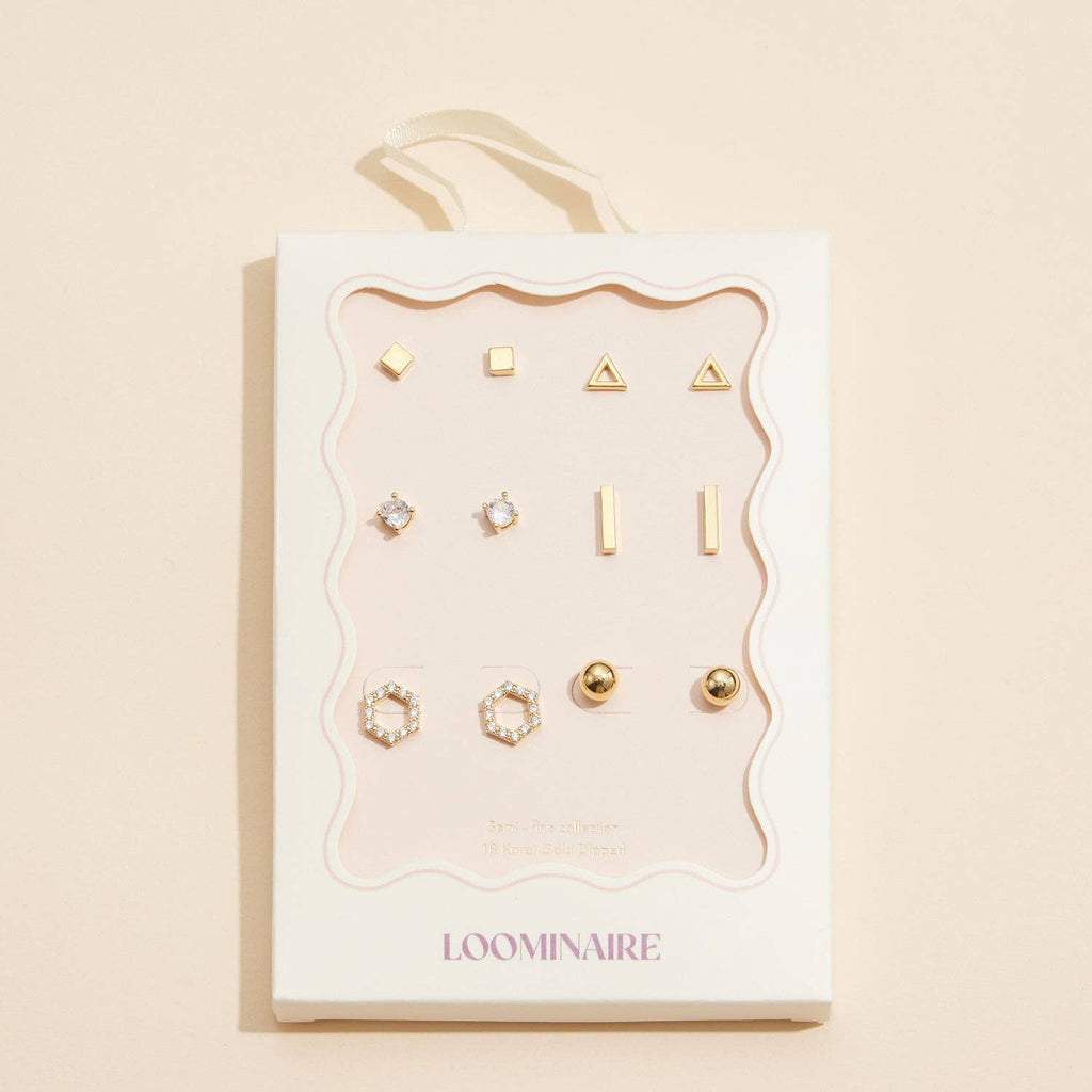 Classic Geometric Earring Set - 18K Gold Dipped: Gold / One / 4DE38117