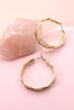 Gold Octagon Wire Hoop Earrings